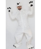 Карнавальный костюм "Медведь белый комбинезон для взрослых"