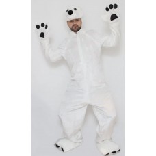 Карнавальный костюм "Медведь белый комбинезон для взрослых"
