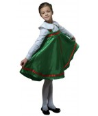 Карнавальный костюм "Сарафан танцевальный зеленый (3 цвета)"