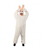 Карнавальный костюм "Заяц белый комбинезон для взрослых"