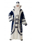  Карнавальный костюм "Дед Мороз купеческий синий для взрослых" синий/красный