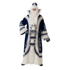  Карнавальный костюм "Дед Мороз купеческий синий для взрослых" синий/красный