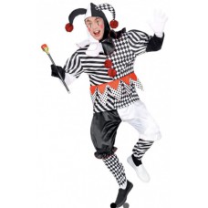 Карнавальный костюм "Клоун Арлекин черно/белый для взрослых"