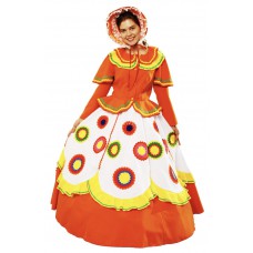 Карнавальный костюм "Дымковская игрушка оранж женский для взрослых"