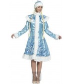 Карнавальный костюм "Снегурочка с узорами для взрослых"