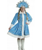 Карнавальный костюм "Снегурочка короткая  для взрослых" 
