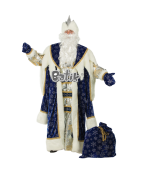 Карнавальный костюм "Дед Мороз королевский синий для взрослых"