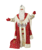 Карнавальный костюм "Дед Мороз королевский красный для взрослых"
