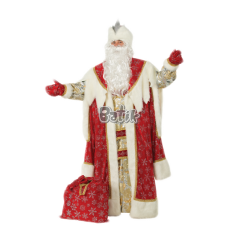 Карнавальный костюм "Дед Мороз королевский красный для взрослых"