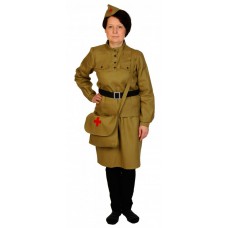 Карнавльный костюм "Солдат-медсестра ВОВ для взрослых"