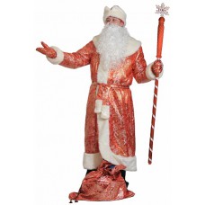 Карнавальный костюм "Дед Мороз парча с норкой для взрослых"