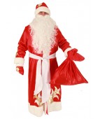 Карнавальный костюм "Дед Мороз красный с узором" Новогодний