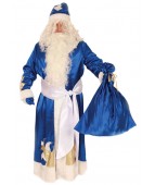 Карнавальный костюм "Дед Мороз синий с узором"